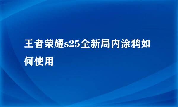 王者荣耀s25全新局内涂鸦如何使用