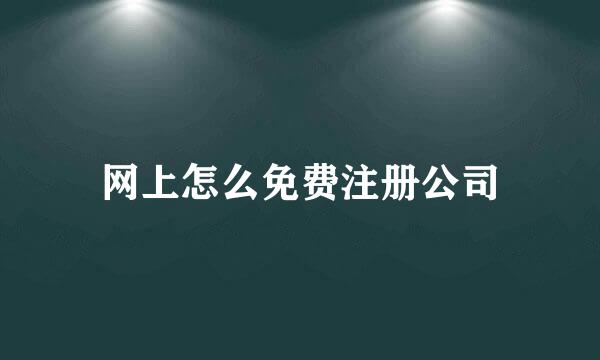 网上怎么免费注册公司