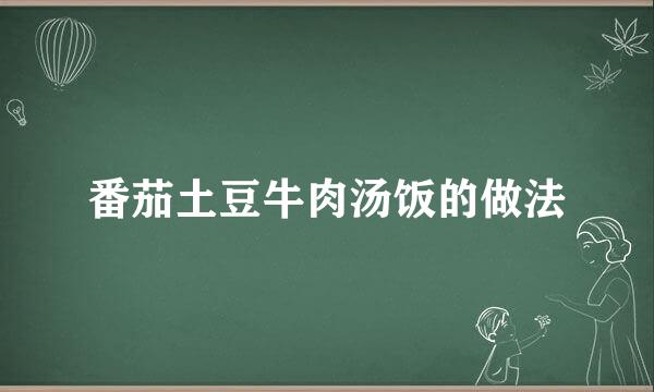 番茄土豆牛肉汤饭的做法
