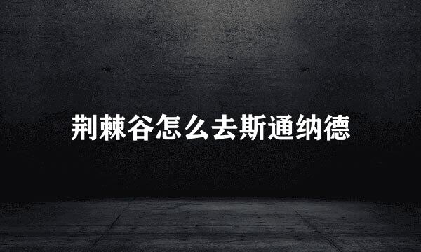 荆棘谷怎么去斯通纳德