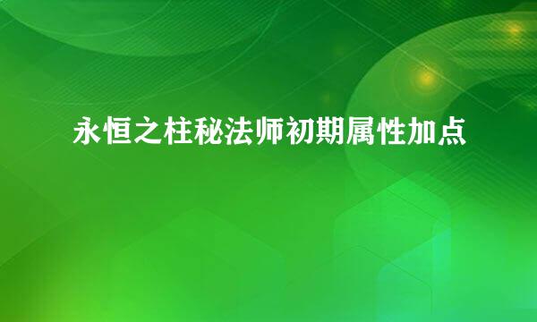 永恒之柱秘法师初期属性加点