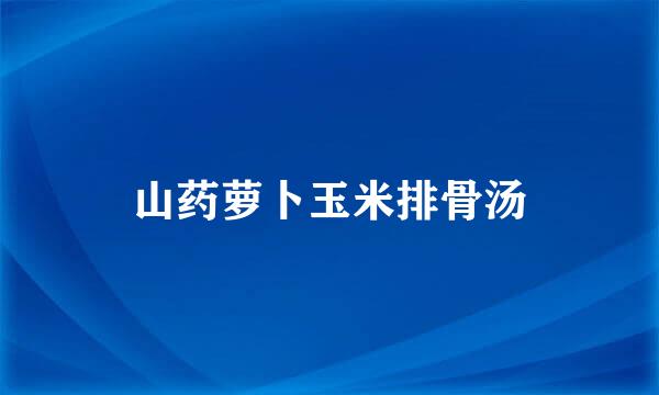 山药萝卜玉米排骨汤