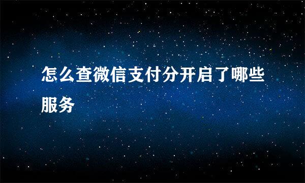 怎么查微信支付分开启了哪些服务