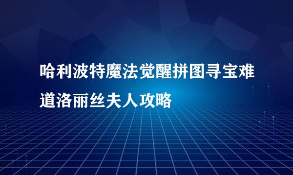 哈利波特魔法觉醒拼图寻宝难道洛丽丝夫人攻略