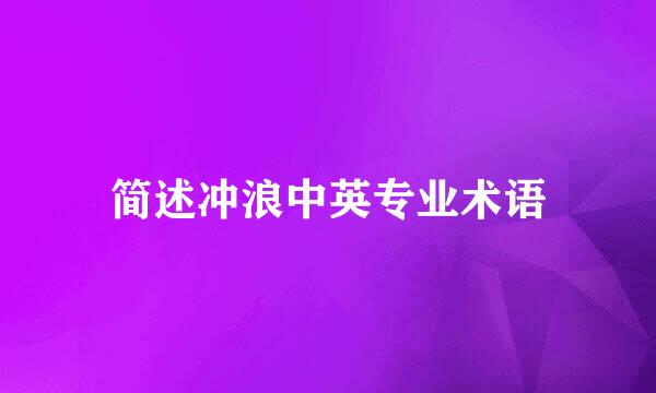 简述冲浪中英专业术语