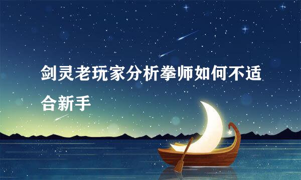 剑灵老玩家分析拳师如何不适合新手