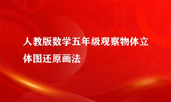 人教版数学五年级观察物体立体图还原画法