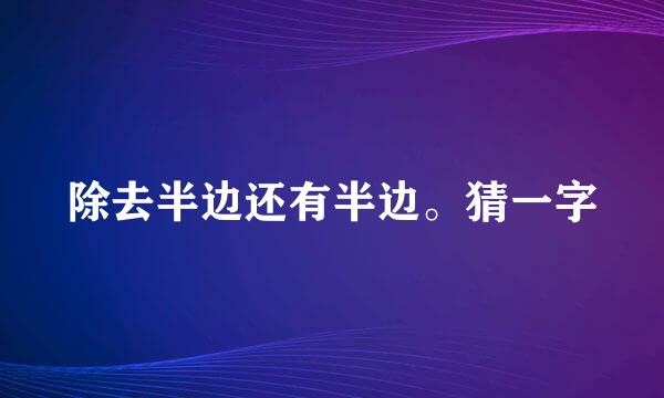除去半边还有半边。猜一字
