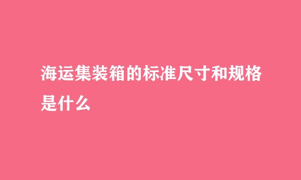 海运集装箱的标准尺寸和规格是什么