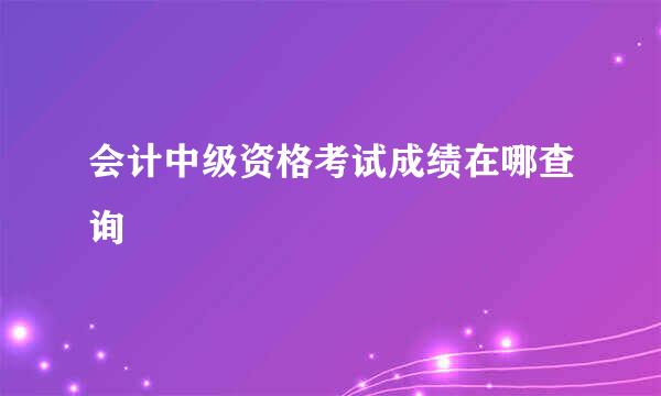 会计中级资格考试成绩在哪查询