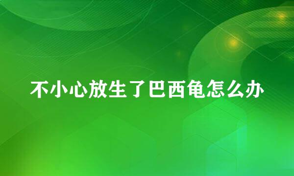 不小心放生了巴西龟怎么办