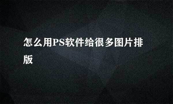 怎么用PS软件给很多图片排版