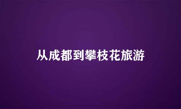 从成都到攀枝花旅游