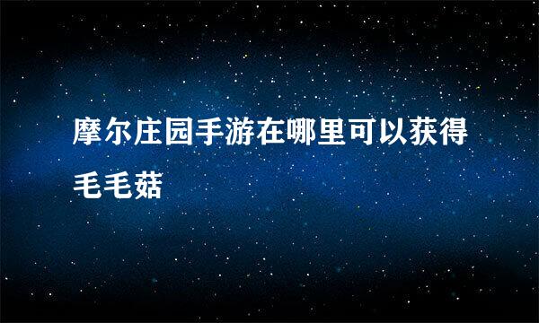 摩尔庄园手游在哪里可以获得毛毛菇