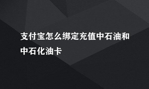 支付宝怎么绑定充值中石油和中石化油卡