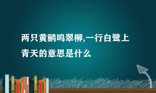 两只黄鹂鸣翠柳,一行白鹭上青天的意思是什么