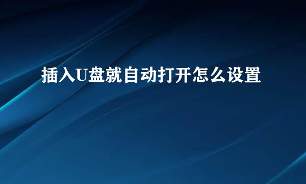 插入U盘就自动打开怎么设置