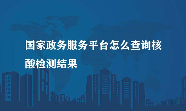 国家政务服务平台怎么查询核酸检测结果