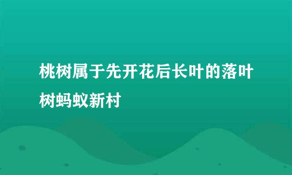 桃树属于先开花后长叶的落叶树蚂蚁新村