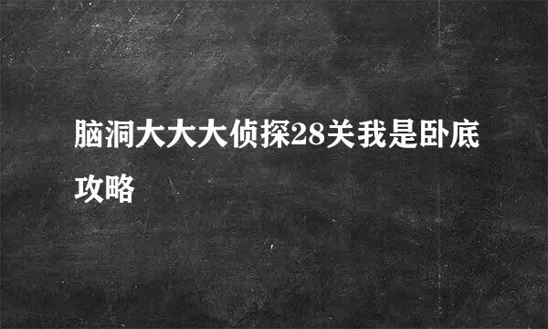 脑洞大大大侦探28关我是卧底攻略