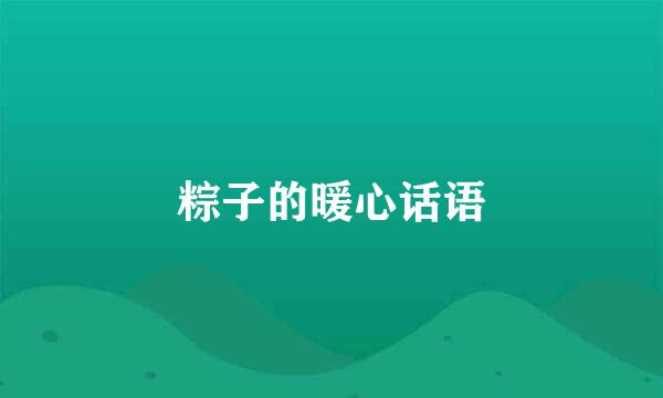 粽子的暖心话语