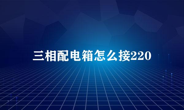 三相配电箱怎么接220