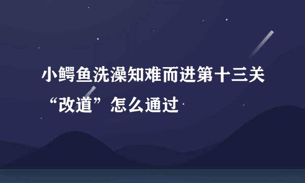 小鳄鱼洗澡知难而进第十三关“改道”怎么通过