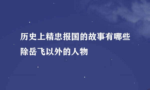 历史上精忠报国的故事有哪些除岳飞以外的人物