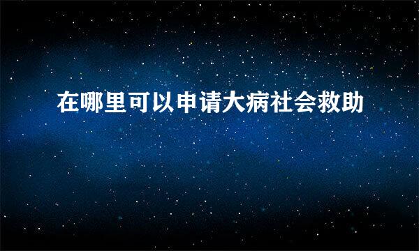 在哪里可以申请大病社会救助