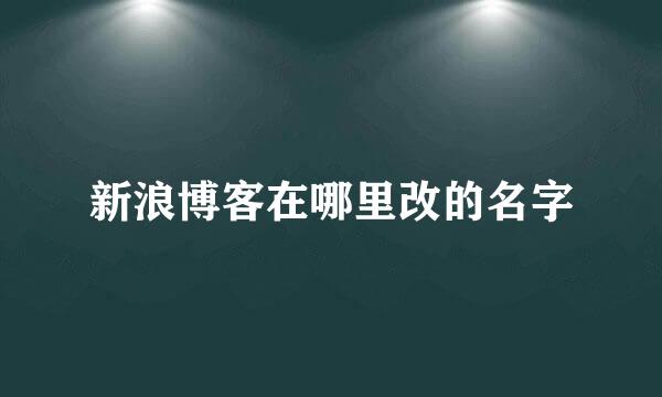 新浪博客在哪里改的名字