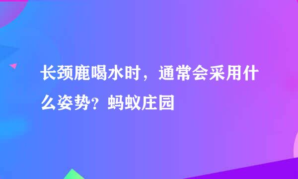 长颈鹿喝水时，通常会采用什么姿势？蚂蚁庄园