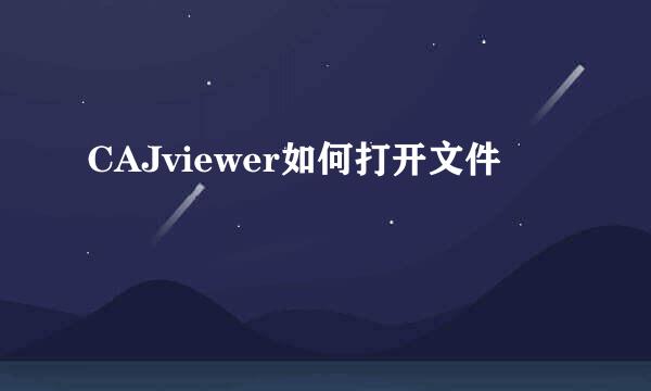 CAJviewer如何打开文件