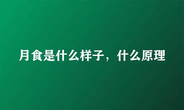 月食是什么样子，什么原理