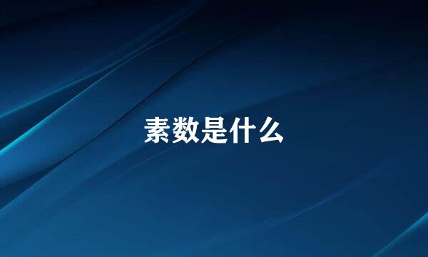 素数是什么