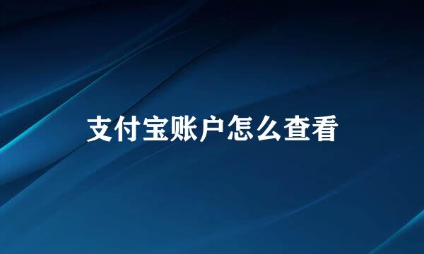 支付宝账户怎么查看