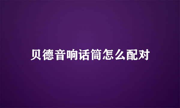 贝德音响话筒怎么配对