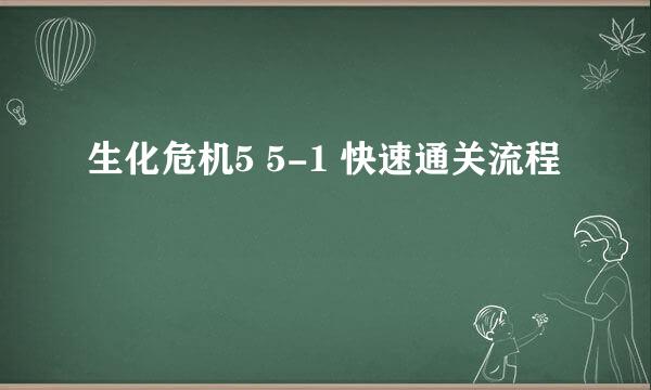 生化危机5 5-1 快速通关流程
