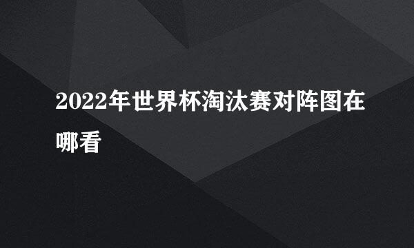 2022年世界杯淘汰赛对阵图在哪看