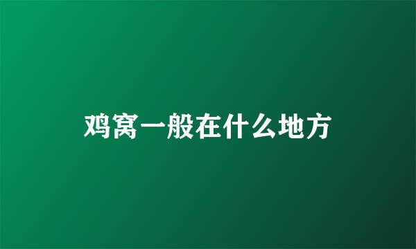 鸡窝一般在什么地方