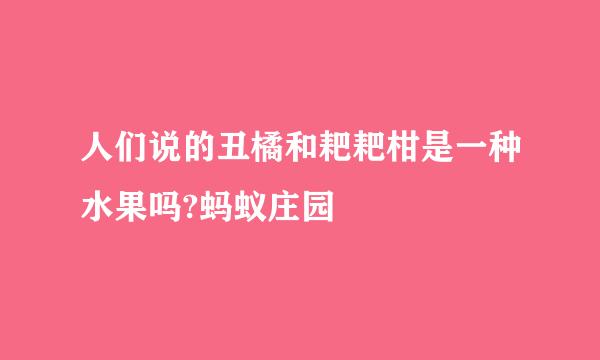 人们说的丑橘和耙耙柑是一种水果吗?蚂蚁庄园