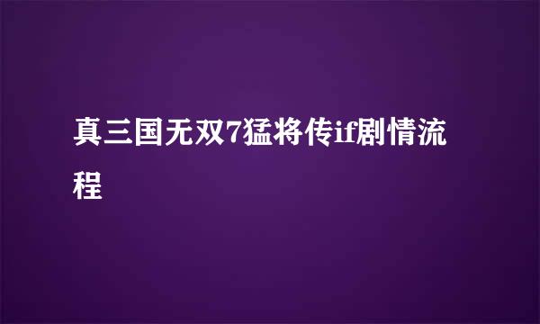 真三国无双7猛将传if剧情流程