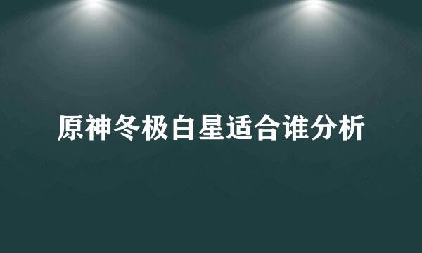 原神冬极白星适合谁分析