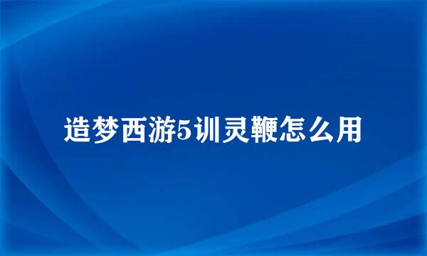 造梦西游5训灵鞭怎么用