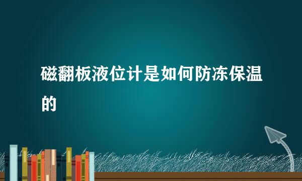 磁翻板液位计是如何防冻保温的