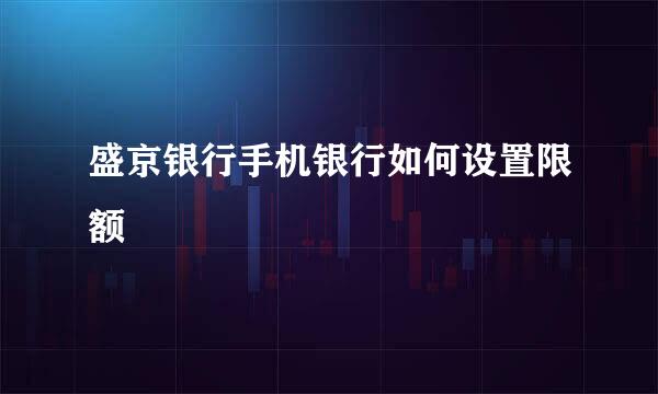 盛京银行手机银行如何设置限额