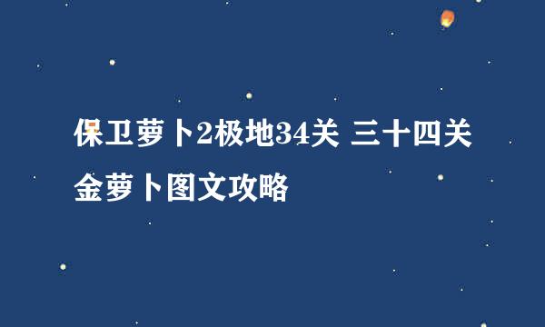 保卫萝卜2极地34关 三十四关金萝卜图文攻略