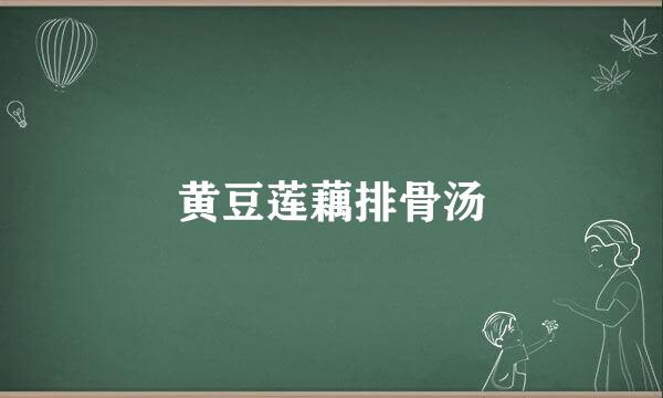 黄豆莲藕排骨汤