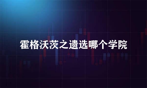 霍格沃茨之遗选哪个学院