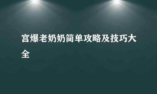 宫爆老奶奶简单攻略及技巧大全