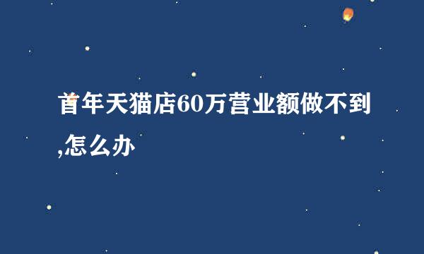 首年天猫店60万营业额做不到,怎么办